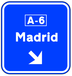 S-354 - Sign on the road, in conventional road. Immediate exit to the highway or dual carriageway road sign