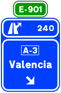 S-355 - Sign on the road, on the highway, highway and expressway. Immediate exit to highway or dual carriageway road sign