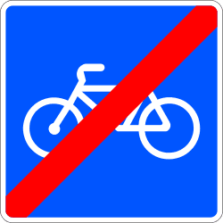 S-36 - End of path reserved for bicycles road sign