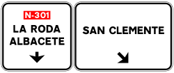 S-360 - Signs on the road on conventional roads. Immediate exit to conventional road and own direction road sign