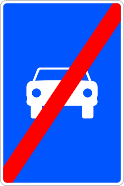 S-4 - End of limited-access highway road sign
