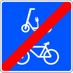 S-40 - End of path reserved for bicycles and personal mobility devices road sign