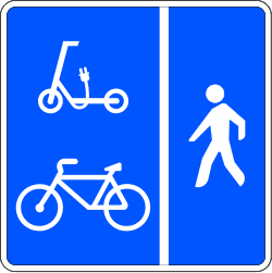 S-43 - Path for pedestrians, bicycles and personal mobility devices road sign