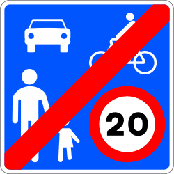 S-48 - End of shared area road sign