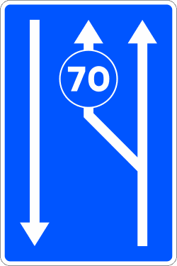 S-50a - Lanes Reserved According to the Signed Speed road sign