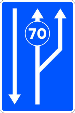 S-50b - Lanes Reserved According to the Signed Speed road sign
