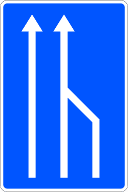 S-52 - End of Designated Traffic Lane road sign