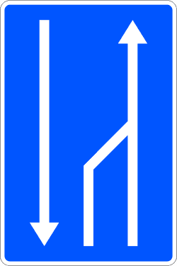 S-52b - End of Designated Traffic Lane road sign