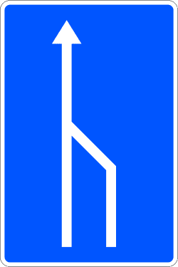 S-52c - End of Designated Traffic Lane road sign