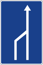 S-52d - End of Designated Traffic Lane road sign