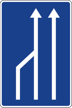 S-52e - End of Designated Traffic Lane road sign