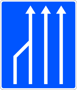 S-52f - End of Designated Traffic Lane road sign