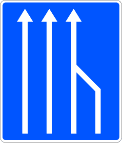 S-52g - End of Designated Traffic Lane road sign