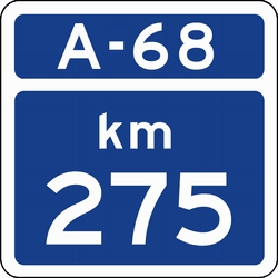 S-570 - Kilometer marker on highway and dual carriageway road sign
