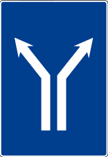 S-60c - Fork on a Two-lane Roadway road sign
