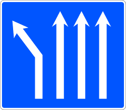 S-62a - Left Fork on a Four-lane Roadway road sign