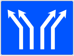 S-63a - Fork on a Four-lane Roadway road sign