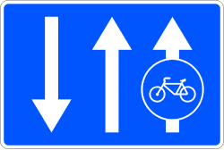 S-64a - Mandatory Cycle Lane Alongside a One-way Roadway road sign