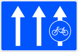 S-64b - Mandatory Cycle Lane Alongside a Two-way Roadway road sign