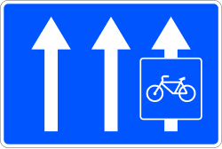 S-65a - Cycle Lane Alongside a One-way Roadway road sign