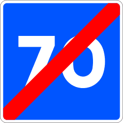 S-8 - End of recommended maximum speed road sign