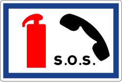 S-970 - Fire extinguisher location and emergency phone road sign