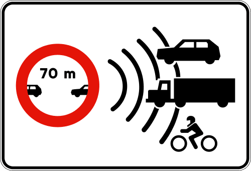 S-991e - Minimum Separation Enforcement on a Conventional or Multi-lane Road road sign