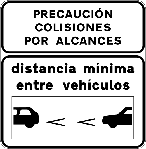 S-992a - Minimum Distance between Vehicles on a Conventional or Multi-lane Road road sign