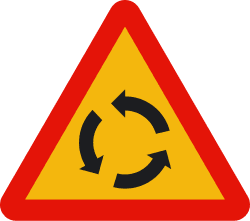 TP-4 - Intersection with rotary circulation road sign