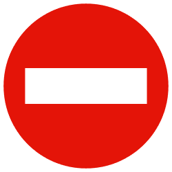 TR-101 - No entry road sign