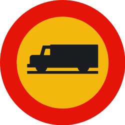 TR-106 - No goods transport vehicles road sign