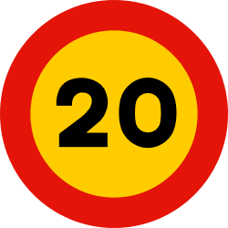 TR-301 - Speed limit (20 km/h) road sign