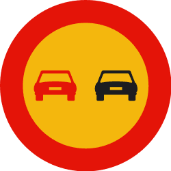 TR-305 - No overtaking road sign