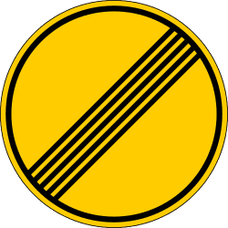 TR-500 - End of all previously signed restrictions road sign