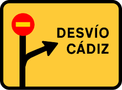 TS-210 - Sketch of detour at work road sign