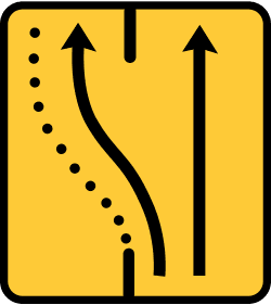 TS-61 - Detour of one lane onto the opposite road, keeping another on the construction road road sign