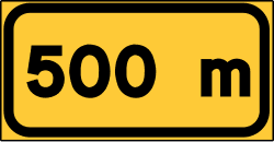 TS-800 - Distance to the beginning of the danger or prescription road sign