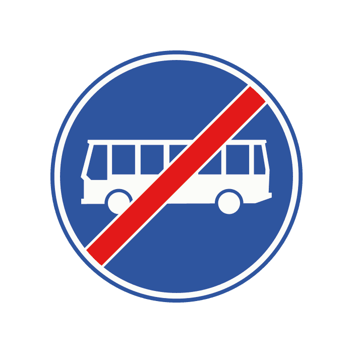 F14 - End of Bus Lane / Carriageway road sign