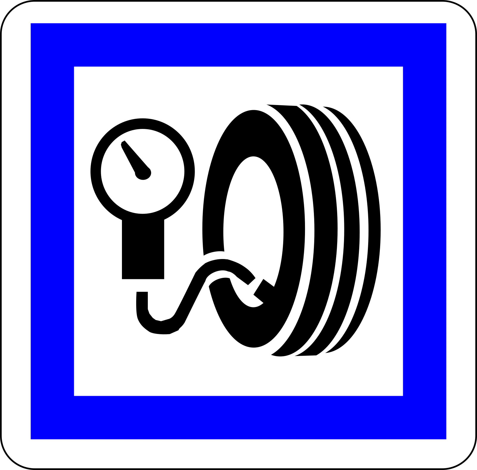 CE26 - Air pressure check road sign