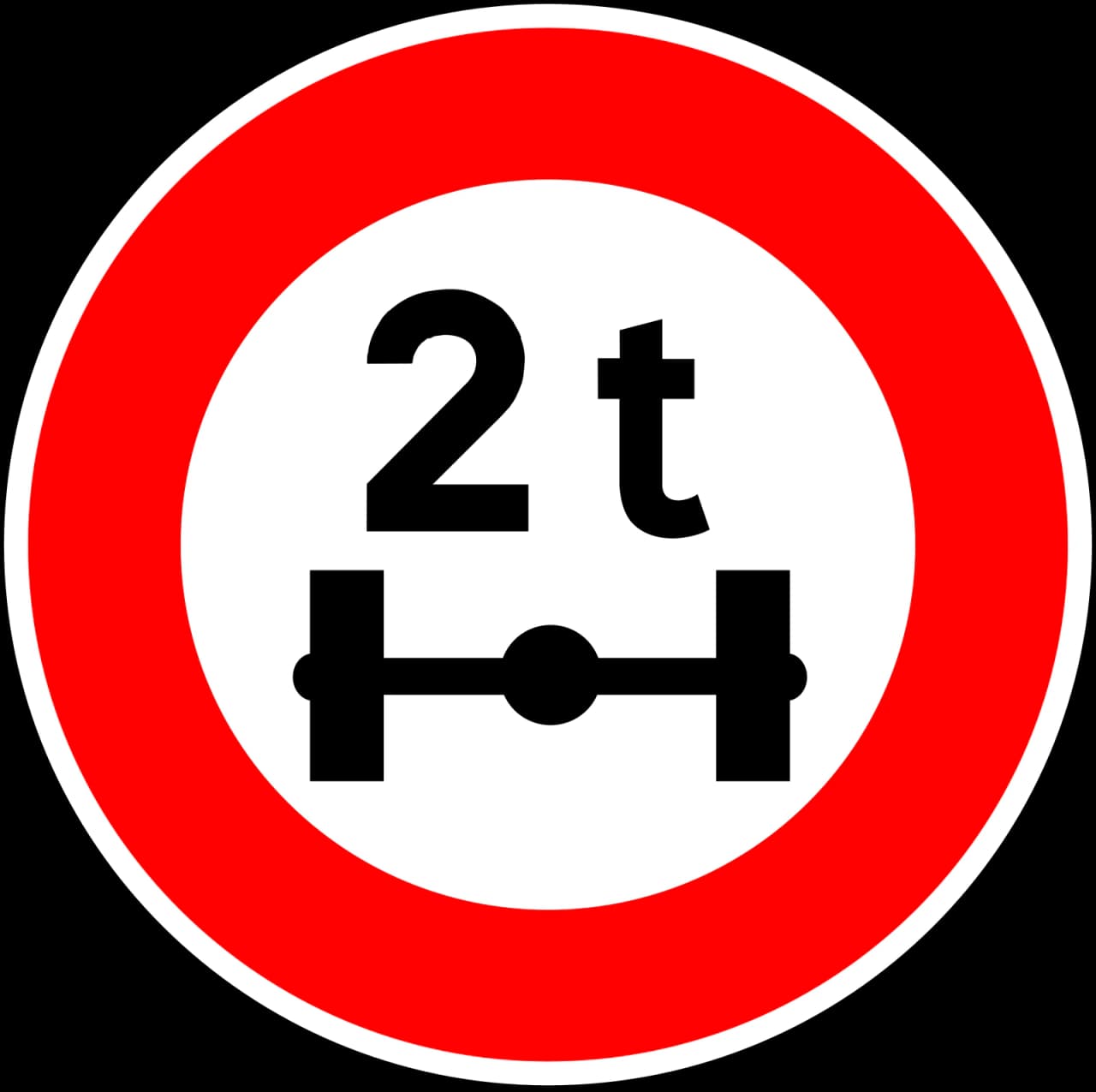 B13a - Achsgewichtsbeschränkung Verkehrsschild
