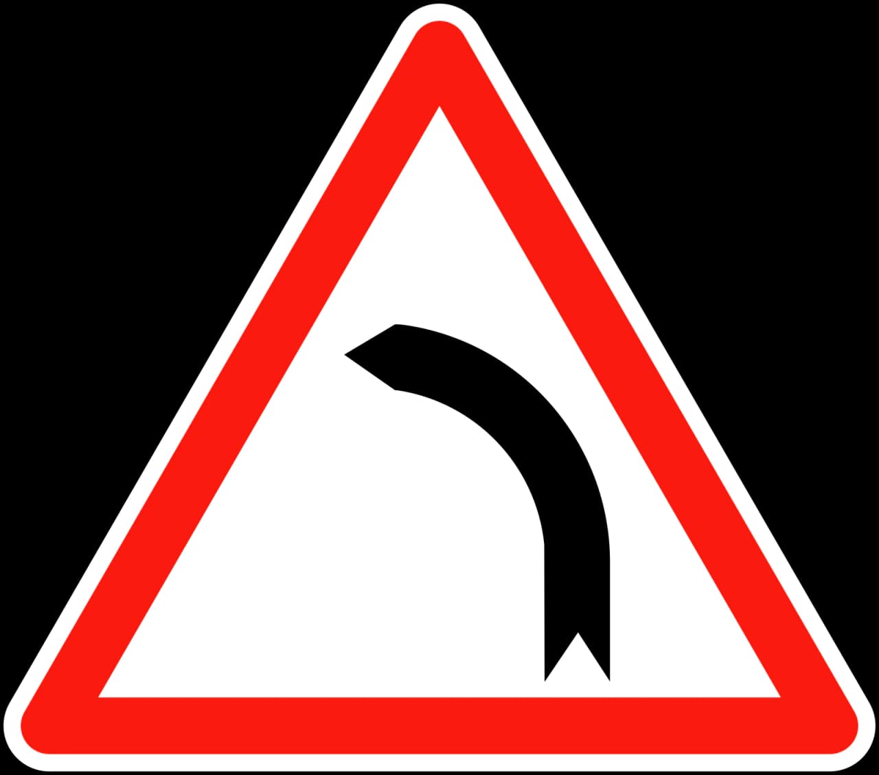 A1b - Linkskurve Verkehrsschild