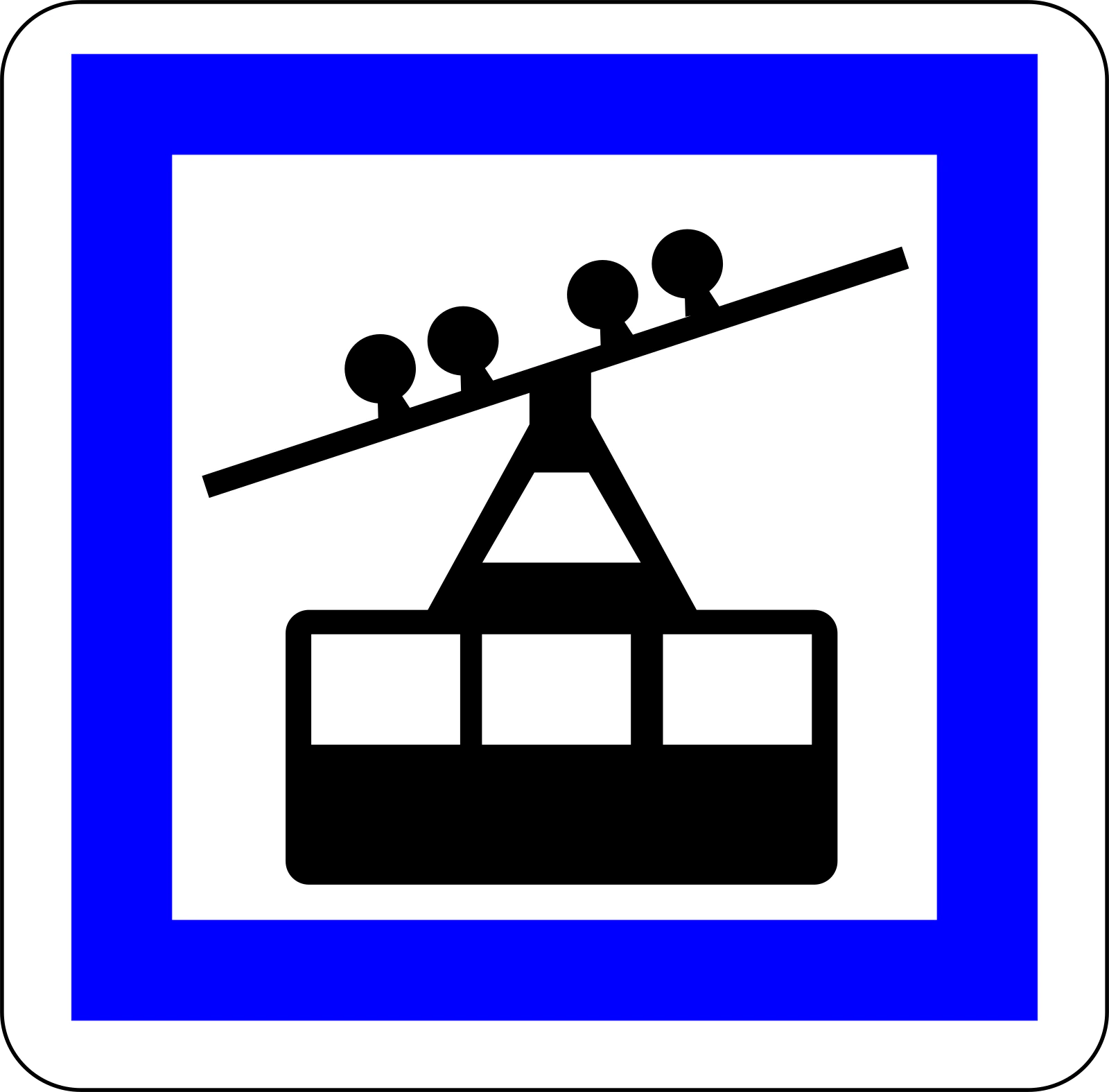 CE20a - Seilbahn Verkehrsschild