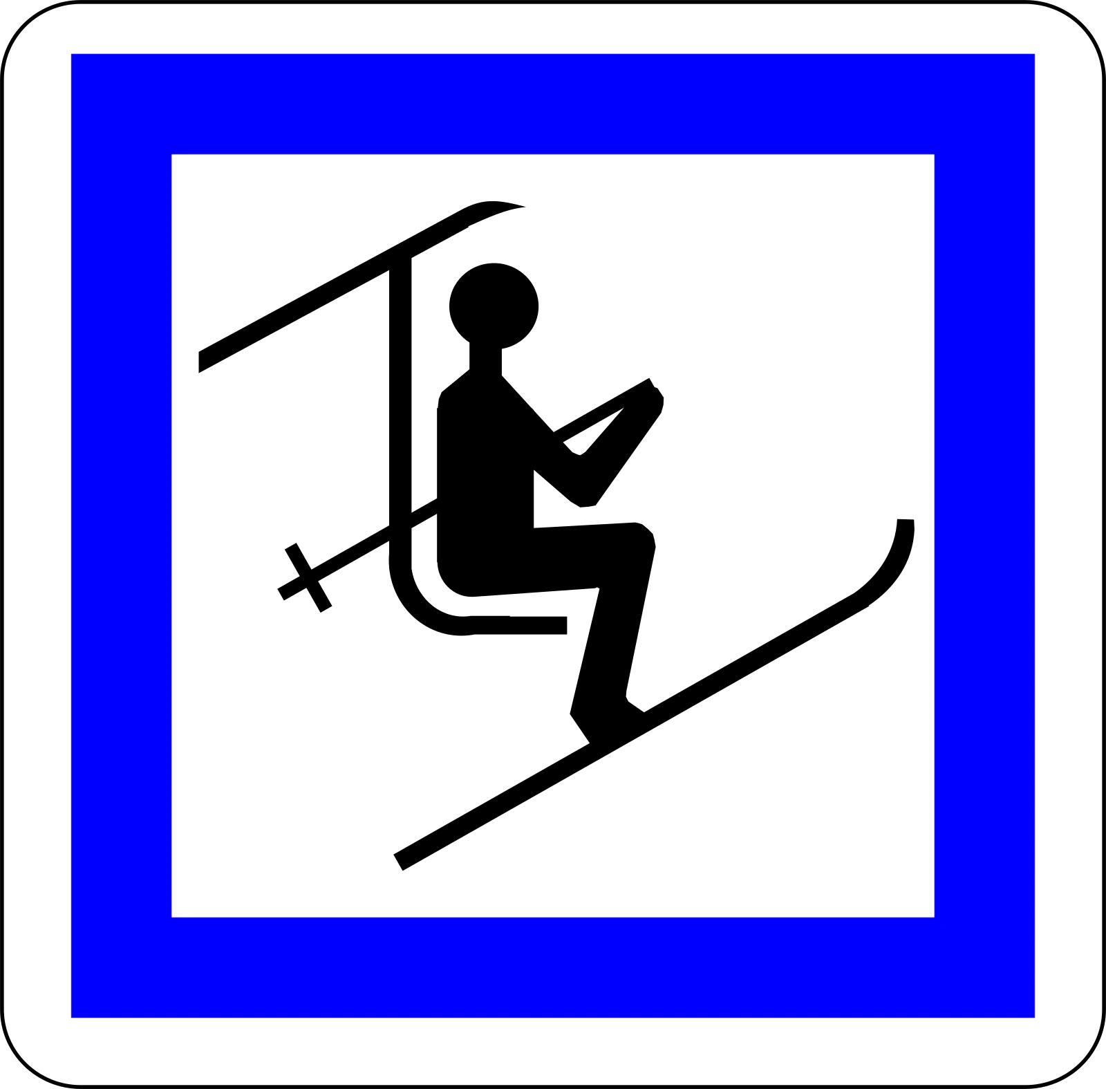 CE20b - Seilbahn oder Gondelbahn Verkehrsschild