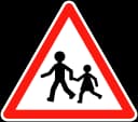 Children crossing road sign from France