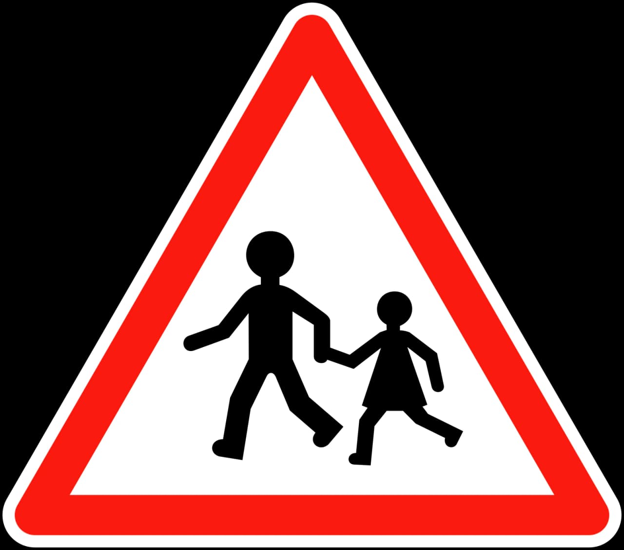 A13a - Achtung, Kinder kreuzen Verkehrsschild