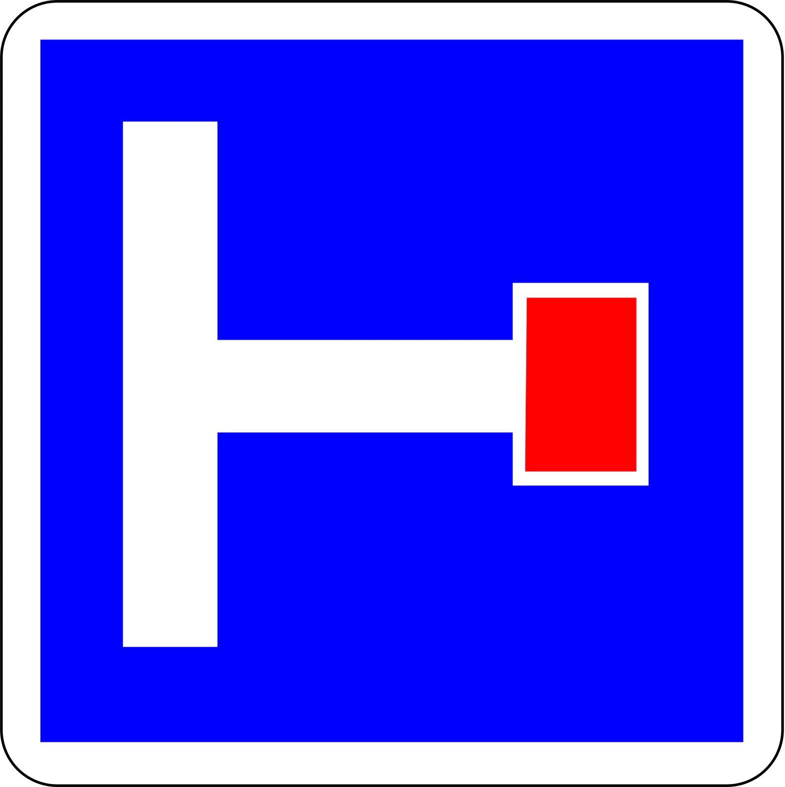 C13b - Panneau routier Impasse (droite)