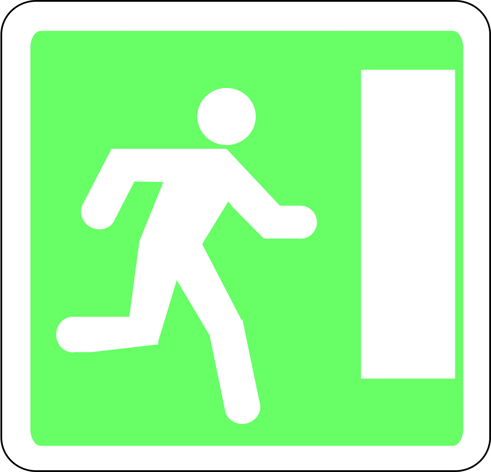 CE30a - Notausgang (rechts) Verkehrsschild
