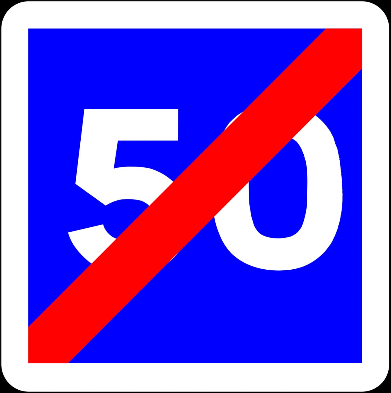 C4b - Panneau routier Fin de la vitesse conseillée