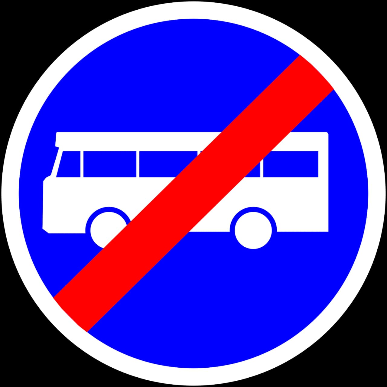 B45a - Koniec pasa autobusowego znak drogowy
