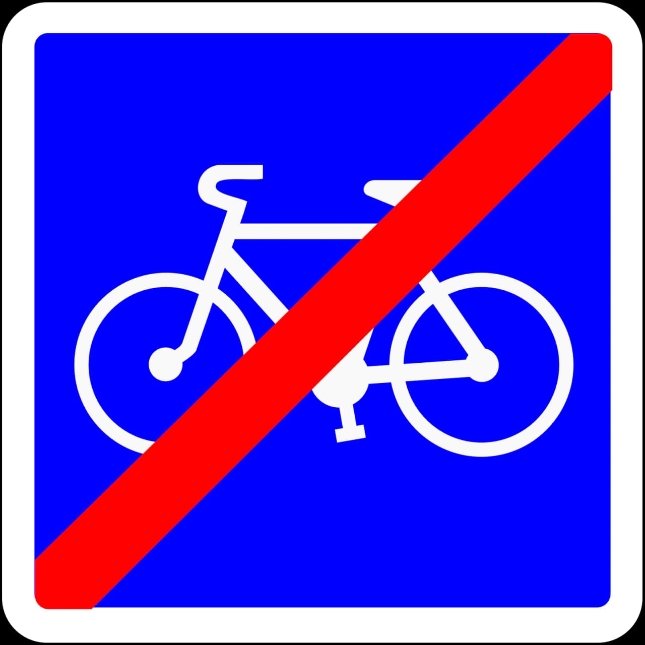 C114 - Ende des Radwegs Verkehrsschild